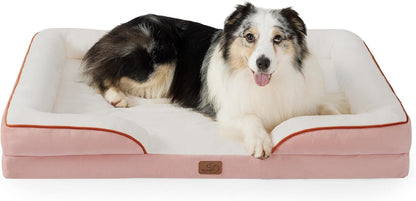 Orthopedic Dog Bed Medium with Removable Washable Cover, 28" Grey | Classic Dog Couch Sofa Waterproof, Cozy Bolster Sides, Nonslip Bottom, Comfy Pet Bed for Puppies, Cats, Senior Dogs, Dog Gift