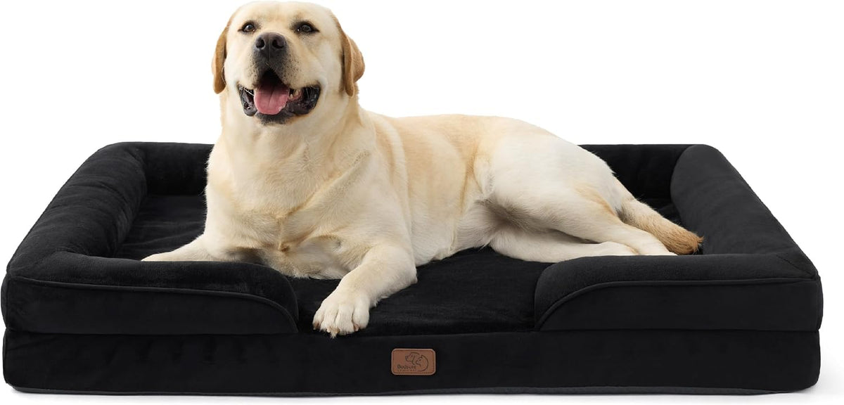 Orthopedic Dog Bed Medium with Removable Washable Cover, 28" Grey | Classic Dog Couch Sofa Waterproof, Cozy Bolster Sides, Nonslip Bottom, Comfy Pet Bed for Puppies, Cats, Senior Dogs, Dog Gift
