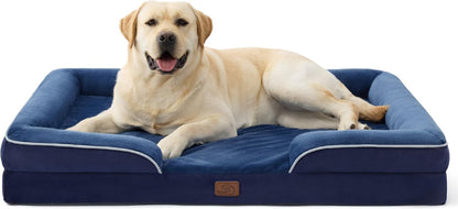 Orthopedic Dog Bed Medium with Removable Washable Cover, 28" Grey | Classic Dog Couch Sofa Waterproof, Cozy Bolster Sides, Nonslip Bottom, Comfy Pet Bed for Puppies, Cats, Senior Dogs, Dog Gift