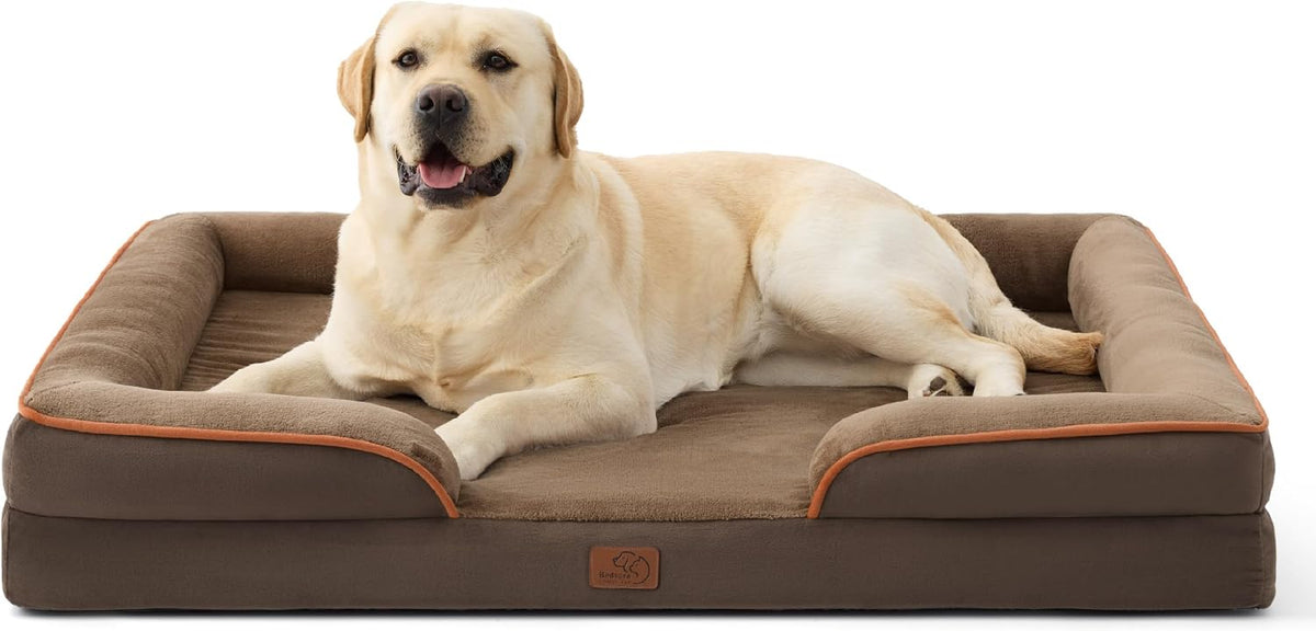 Orthopedic Dog Bed Medium with Removable Washable Cover, 28" Grey | Classic Dog Couch Sofa Waterproof, Cozy Bolster Sides, Nonslip Bottom, Comfy Pet Bed for Puppies, Cats, Senior Dogs, Dog Gift