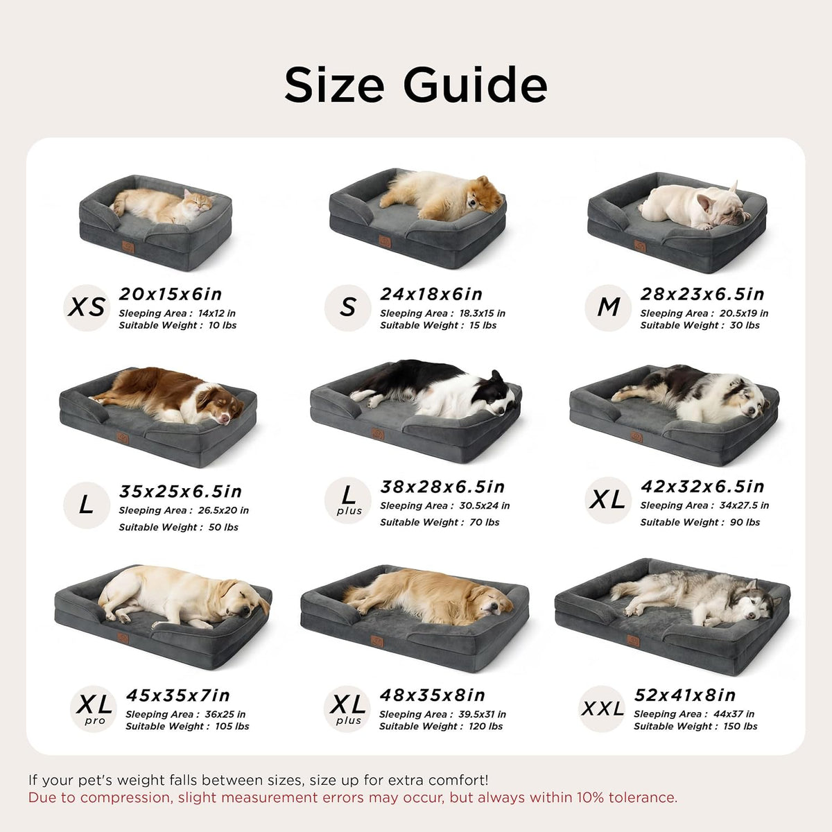 Orthopedic Dog Bed Medium with Removable Washable Cover, 28" Grey | Classic Dog Couch Sofa Waterproof, Cozy Bolster Sides, Nonslip Bottom, Comfy Pet Bed for Puppies, Cats, Senior Dogs, Dog Gift
