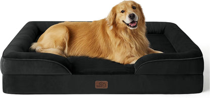 Orthopedic Dog Bed Medium with Removable Washable Cover, 28" Grey | Classic Dog Couch Sofa Waterproof, Cozy Bolster Sides, Nonslip Bottom, Comfy Pet Bed for Puppies, Cats, Senior Dogs, Dog Gift