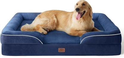 Orthopedic Dog Bed Medium with Removable Washable Cover, 28" Grey | Classic Dog Couch Sofa Waterproof, Cozy Bolster Sides, Nonslip Bottom, Comfy Pet Bed for Puppies, Cats, Senior Dogs, Dog Gift
