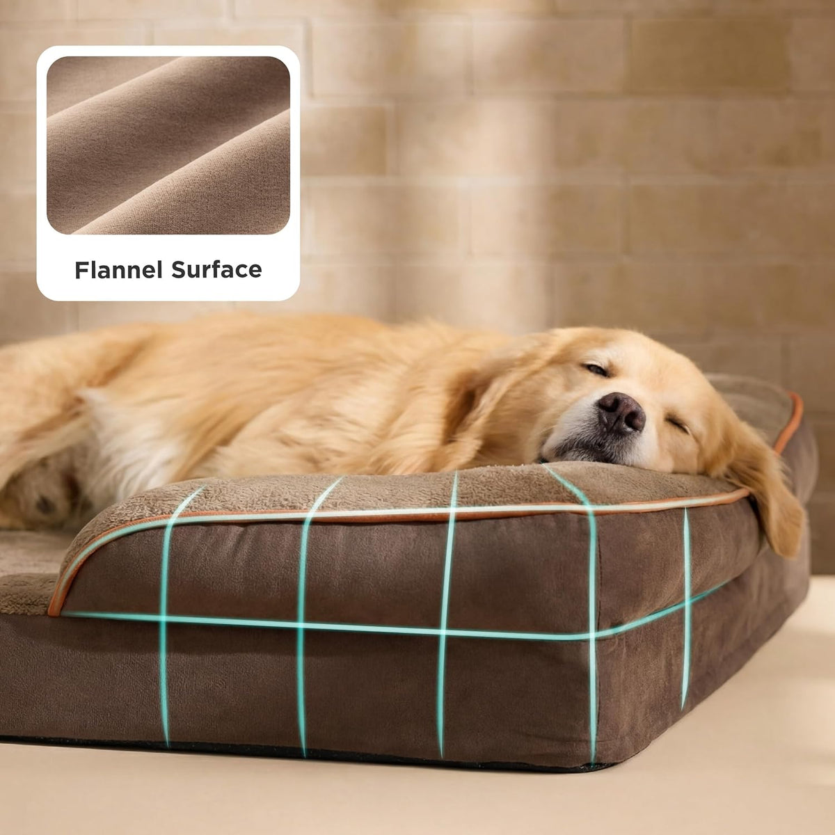Orthopedic Dog Bed Medium with Removable Washable Cover, 28" Grey | Classic Dog Couch Sofa Waterproof, Cozy Bolster Sides, Nonslip Bottom, Comfy Pet Bed for Puppies, Cats, Senior Dogs, Dog Gift