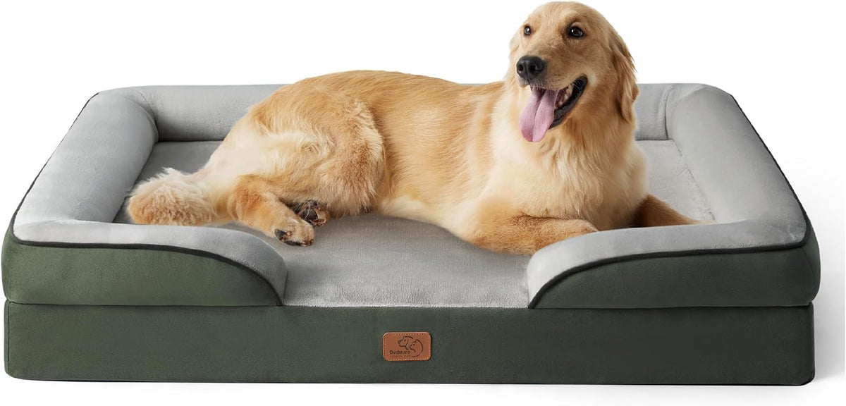 Orthopedic Dog Bed Medium with Removable Washable Cover, 28" Grey | Classic Dog Couch Sofa Waterproof, Cozy Bolster Sides, Nonslip Bottom, Comfy Pet Bed for Puppies, Cats, Senior Dogs, Dog Gift