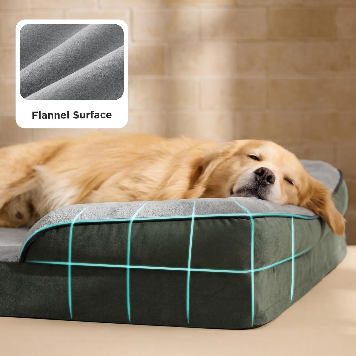 Orthopedic Dog Bed Medium with Removable Washable Cover, 28" Grey | Classic Dog Couch Sofa Waterproof, Cozy Bolster Sides, Nonslip Bottom, Comfy Pet Bed for Puppies, Cats, Senior Dogs, Dog Gift