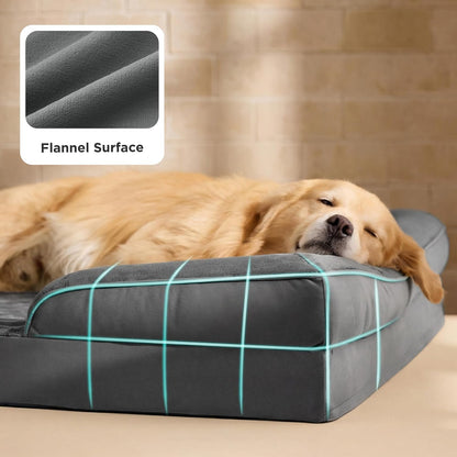 Orthopedic Dog Bed Medium with Removable Washable Cover, 28" Grey | Classic Dog Couch Sofa Waterproof, Cozy Bolster Sides, Nonslip Bottom, Comfy Pet Bed for Puppies, Cats, Senior Dogs, Dog Gift