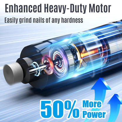 New 6-Speed Dog Nail Grinder - 50% More Power Dog Nail Trimmers with 2 LED Lights Quiet 7h Running Time Electric Pet Nail Grinder File Toenail Grinder for Large Medium Small Dogs & Cats (DB)