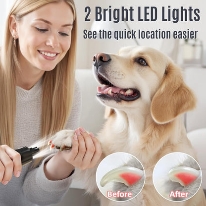 New 6-Speed Dog Nail Grinder - 50% More Power Dog Nail Trimmers with 2 LED Lights Quiet 7h Running Time Electric Pet Nail Grinder File Toenail Grinder for Large Medium Small Dogs & Cats (DB)
