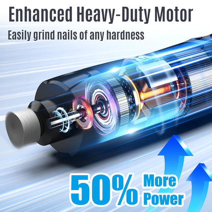 New 6-Speed Dog Nail Grinder - 50% More Power Dog Nail Trimmers with 2 LED Lights Quiet 7h Running Time Electric Pet Nail Grinder File Toenail Grinder for Large Medium Small Dogs & Cats (DB)