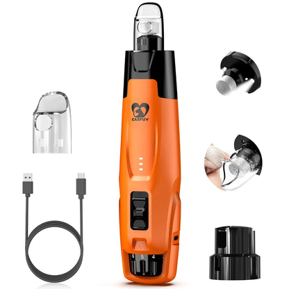 New 6-Speed Dog Nail Grinder - 50% More Power Dog Nail Trimmers with 2 LED Lights Quiet 7h Running Time Electric Pet Nail Grinder File Toenail Grinder for Large Medium Small Dogs & Cats (DB)