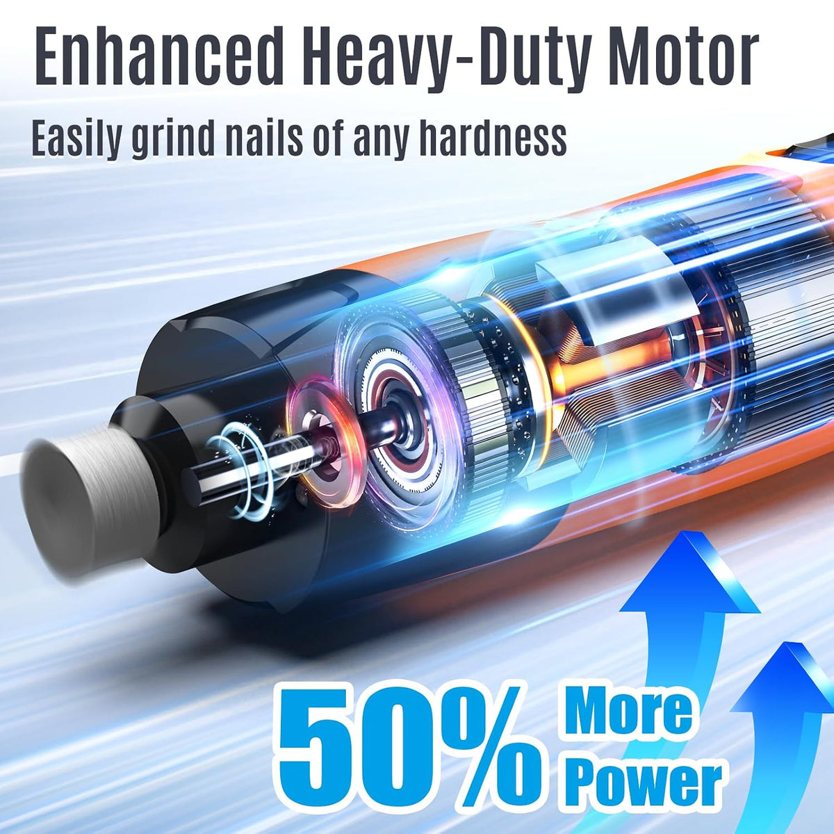 New 6-Speed Dog Nail Grinder - 50% More Power Dog Nail Trimmers with 2 LED Lights Quiet 7h Running Time Electric Pet Nail Grinder File Toenail Grinder for Large Medium Small Dogs & Cats (DB)
