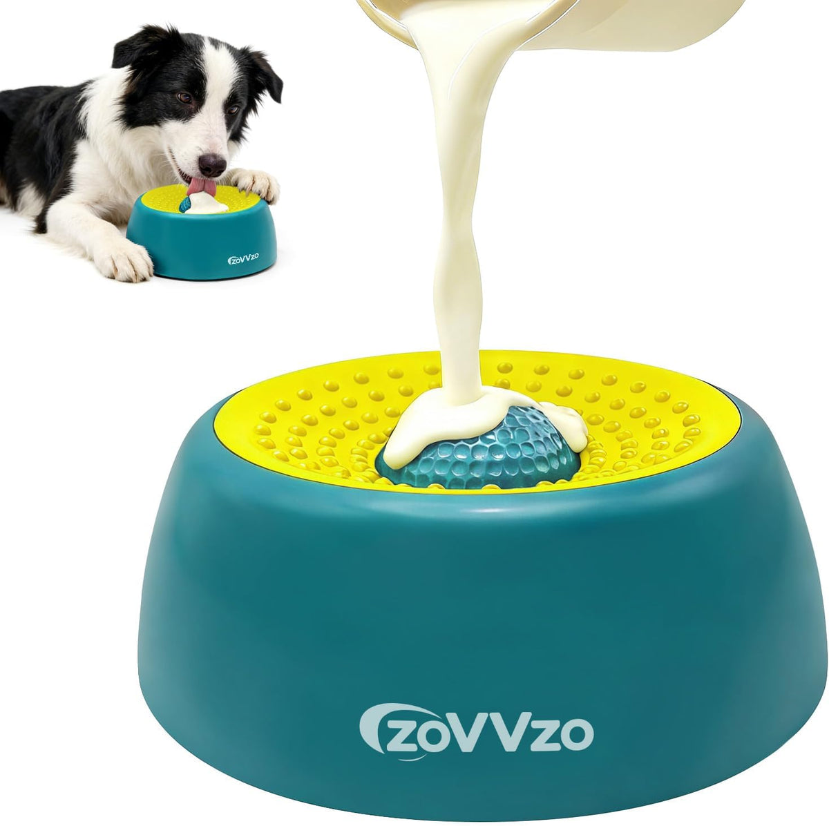 Rolling Ball Dog Lick Bowl, Slow Feeder Dog Bowls, Non-Slip Design