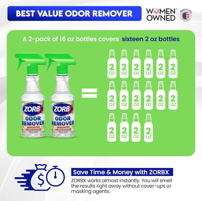 Unscented Odor Remover Spray 16 Oz, Hospital-Grade Formula
