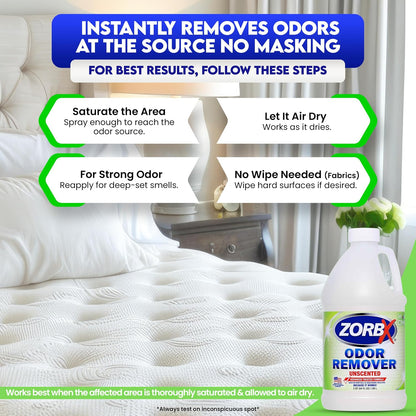 Unscented Odor Remover Spray 16 Oz, Hospital-Grade Formula