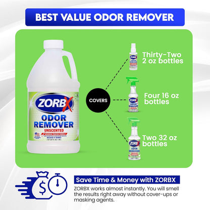 Unscented Odor Remover Spray 16 Oz, Hospital-Grade Formula