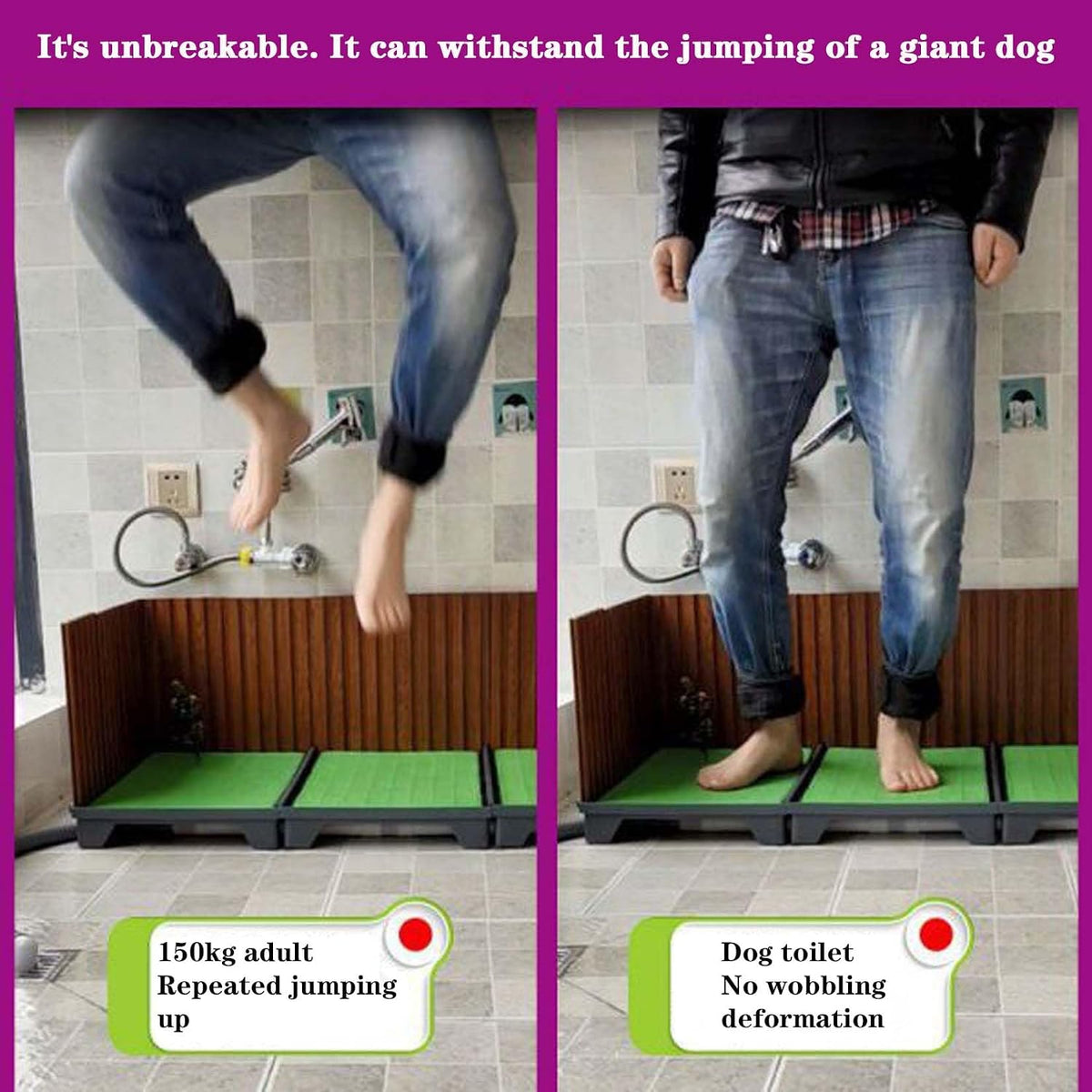 Dog Toilet, Three Sides Fence, Automatic Urination, Size 30 * 45cm, Green Colour (A)