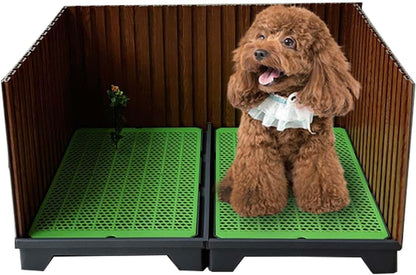Dog Toilet, Three Sides Fence, Automatic Urination, Size 30 * 45cm, Green Colour (A)