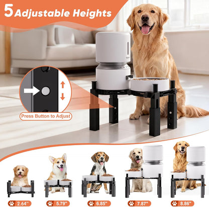 XIAZ Dog Bowl Stand Elevated Food Water Bowl Holder for Large Medium Small Sized Dog, Heights&Width Adjustable, Non-Slip, Durable, Elevated Feeding Bowl Stand for All Dogs Bowls (Stand Only)