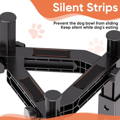 XIAZ Dog Bowl Stand Elevated Food Water Bowl Holder for Large Medium Small Sized Dog, Heights&Width Adjustable, Non-Slip, Durable, Elevated Feeding Bowl Stand for All Dogs Bowls (Stand Only)