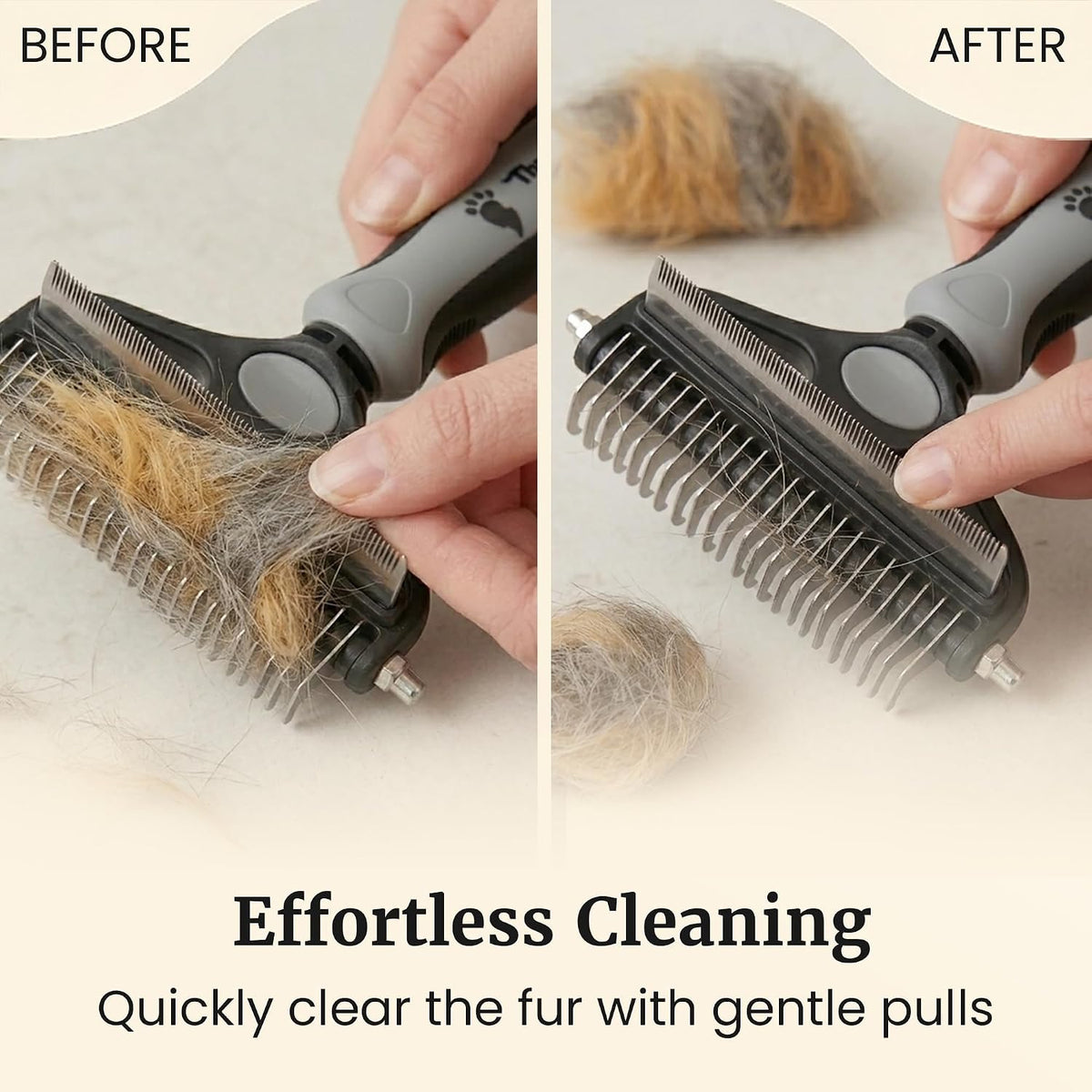 2-in-1 Deshedding Brush and Dematting Rake - Double Coat Undercoat Grooming Tool for Dogs and Cats, Reduces Shedding by Up to 95% (Electric Blue)