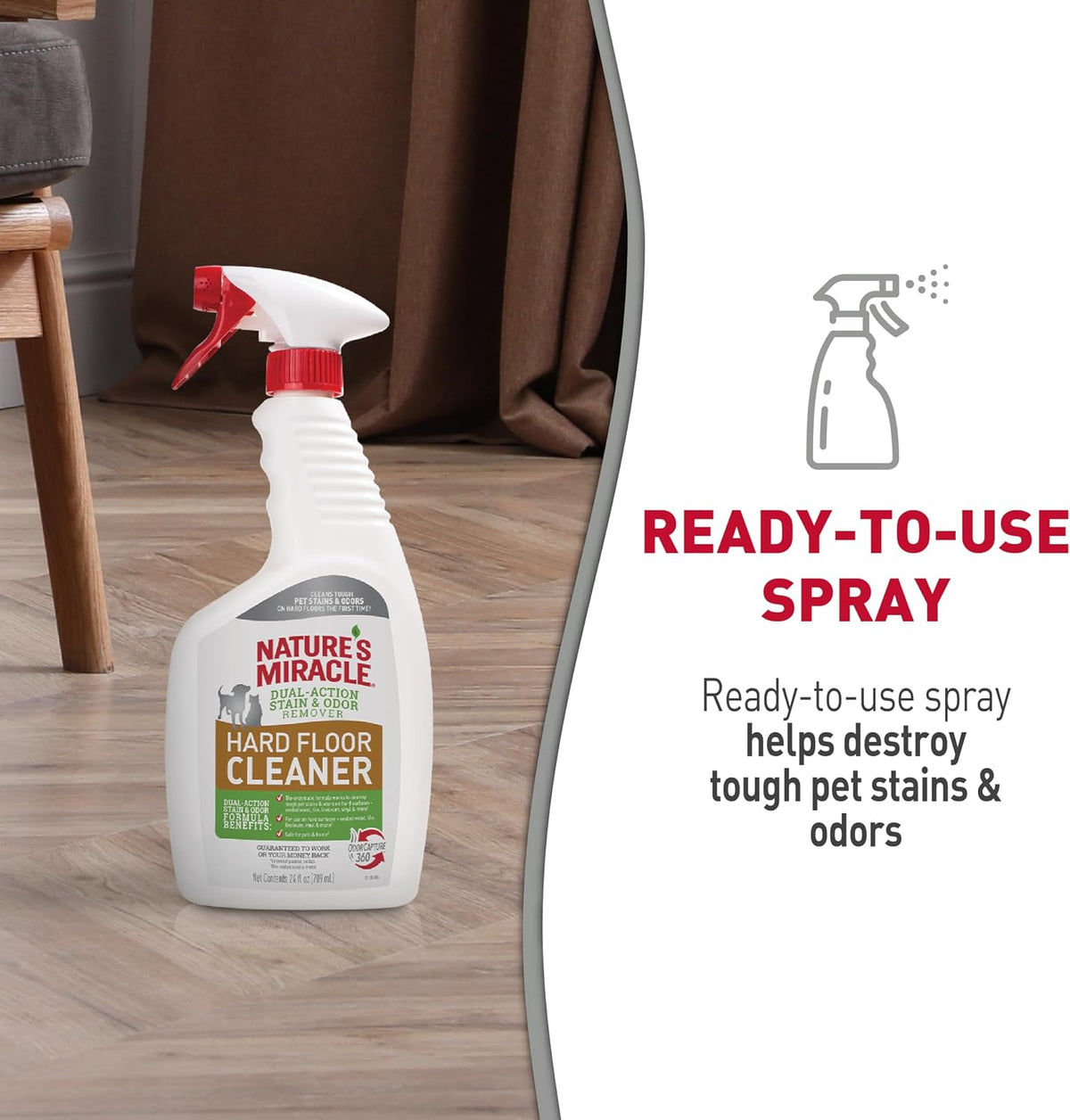 Hard Floor Cleaner, Stain & Odor Remover, 24 oz