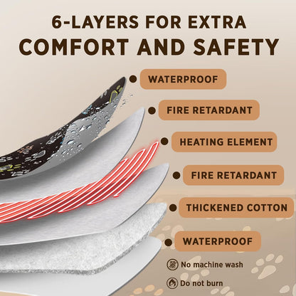 furrybaby Pet Heating Pad for Cats & Dogs,Waterproof,Anti-Bite Warming Mat