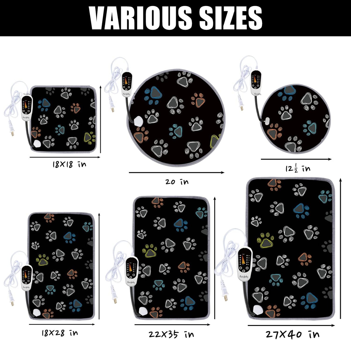 furrybaby Pet Heating Pad for Cats & Dogs,Waterproof,Anti-Bite Warming Mat