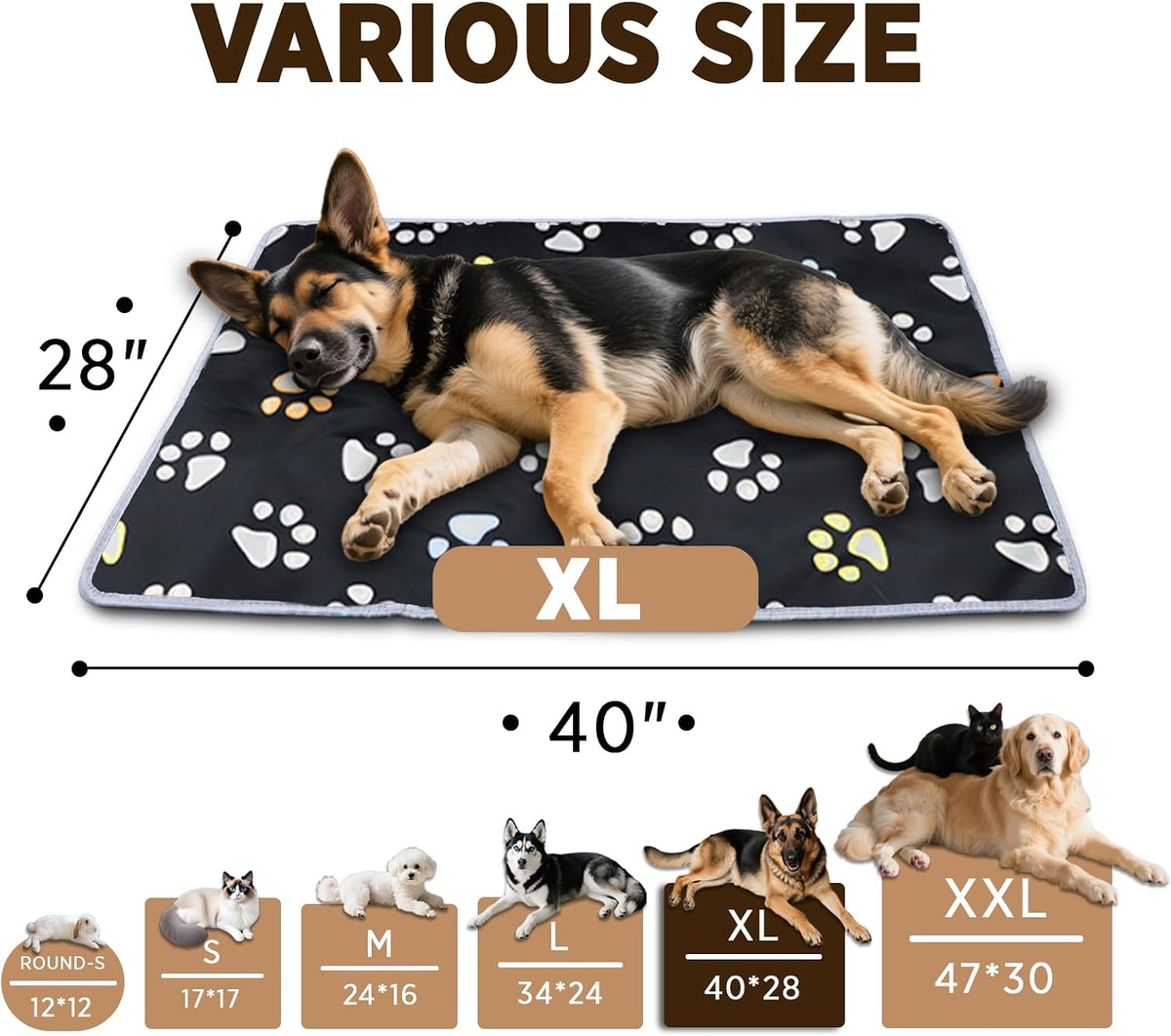 furrybaby Pet Heating Pad for Cats & Dogs,Waterproof,Anti-Bite Warming Mat