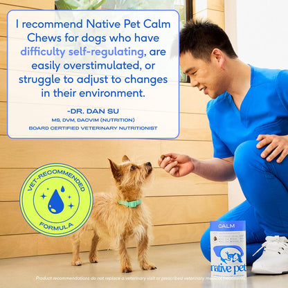 Calming Chews for Dogs - Promotes Calming Effect, Supports Emotional Balance & Reduces Hyperactivity - Hemp Seed, Melatonin for Dogs, L-Theanine & Casein - Air-Dried 30 Chews