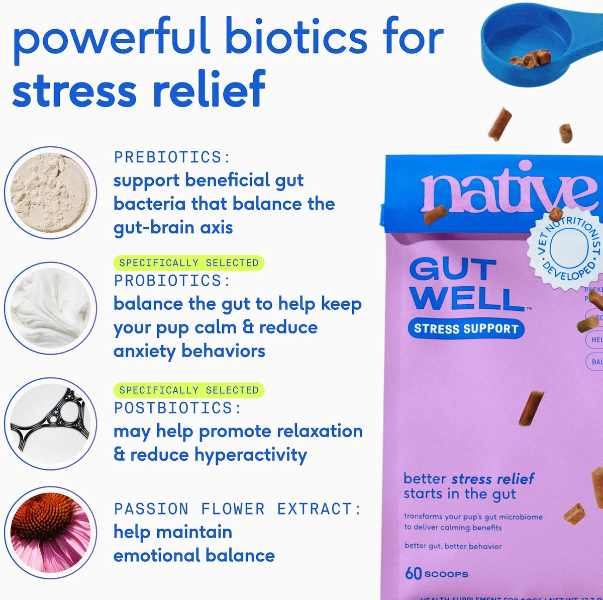 Calming Chews for Dogs - Promotes Calming Effect, Supports Emotional Balance & Reduces Hyperactivity - Hemp Seed, Melatonin for Dogs, L-Theanine & Casein - Air-Dried 30 Chews