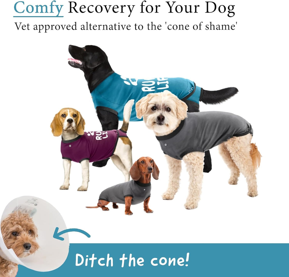 Dog Surgery Recovery Suit, Male Female After Spay Neuter Onesie