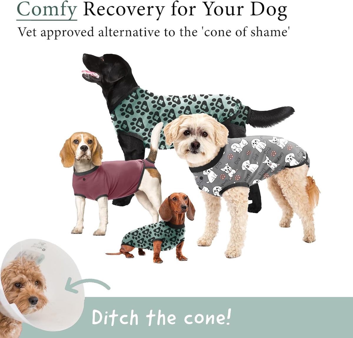 Dog Surgery Recovery Suit, Male Female After Spay Neuter Onesie