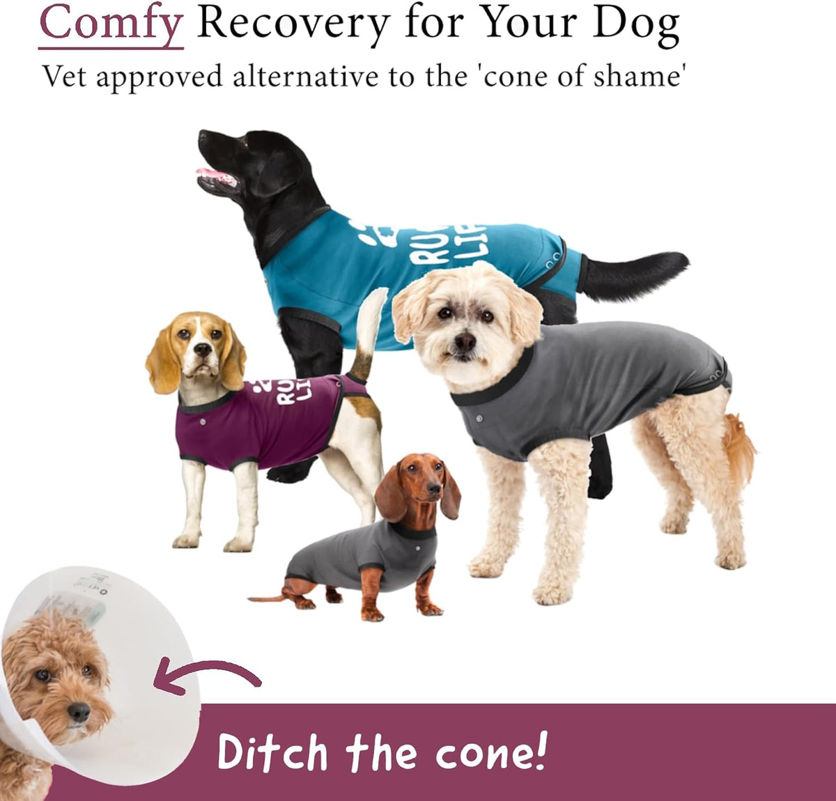 Dog Surgery Recovery Suit, Male Female After Spay Neuter Onesie