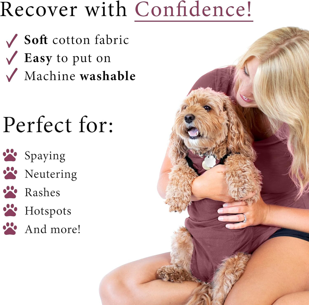 Dog Surgery Recovery Suit, Male Female After Spay Neuter Onesie
