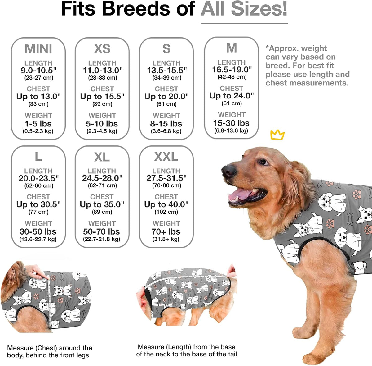 Dog Surgery Recovery Suit, Male Female After Spay Neuter Onesie