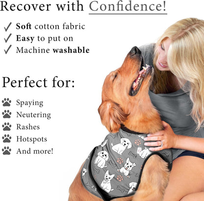 Dog Surgery Recovery Suit, Male Female After Spay Neuter Onesie