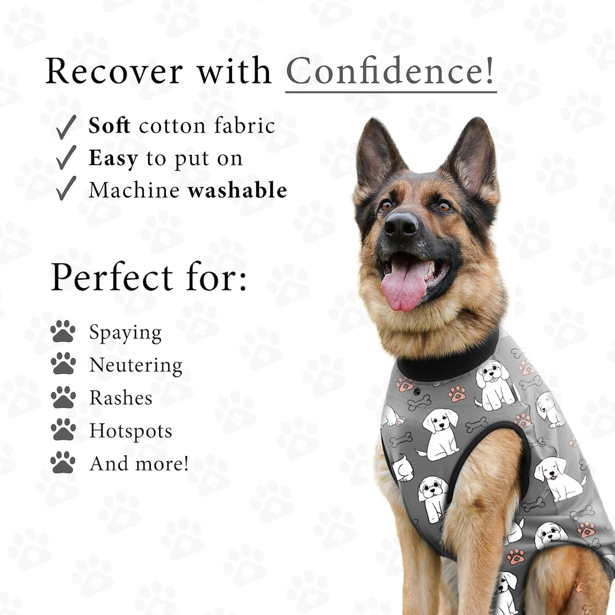 Dog Surgery Recovery Suit, Male Female After Spay Neuter Onesie