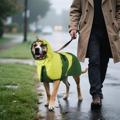 Dog Raincoat, Waterproof Rain Jacket with Hood, Green, S