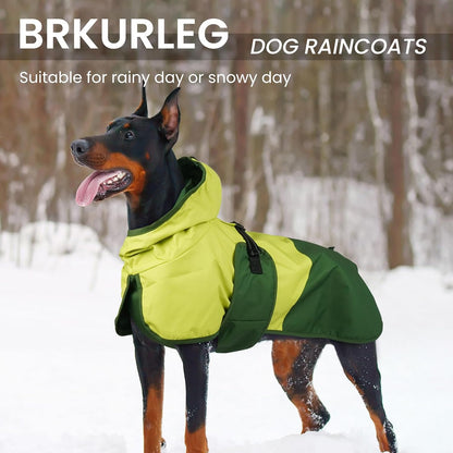 Dog Raincoat, Waterproof Rain Jacket with Hood, Green, S