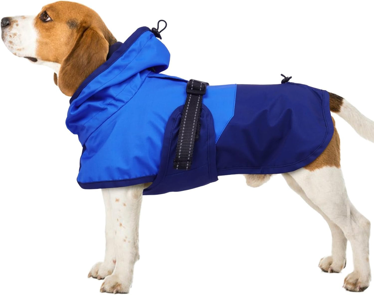 Dog Raincoat, Waterproof Rain Jacket with Hood, Green, S