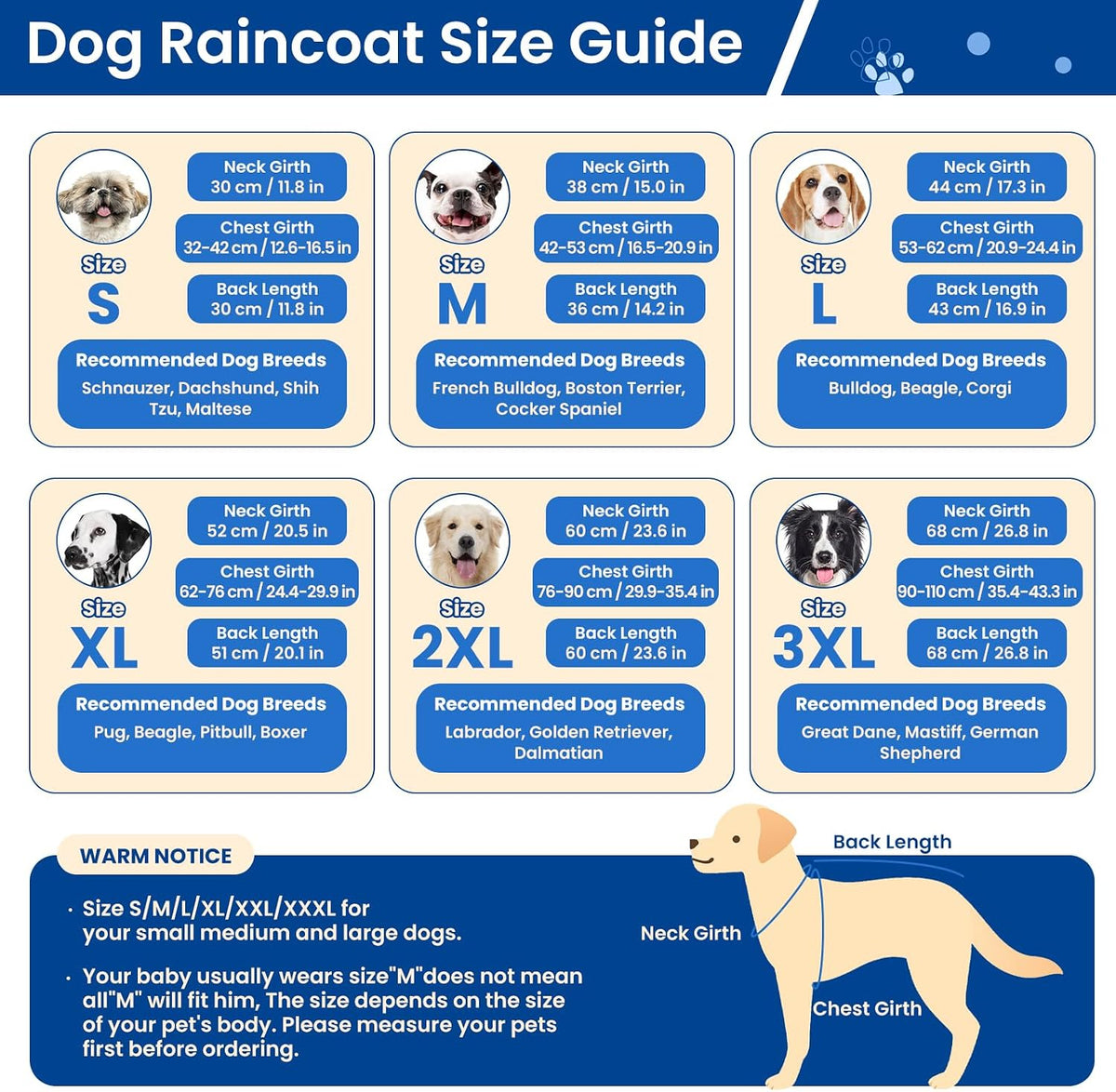 Dog Raincoat, Waterproof Rain Jacket with Hood, Green, S