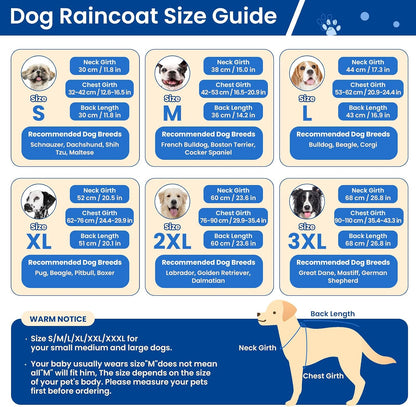 Dog Raincoat, Waterproof Rain Jacket with Hood, Green, S