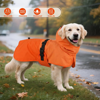 Dog Raincoat, Waterproof Rain Jacket with Hood, Green, S