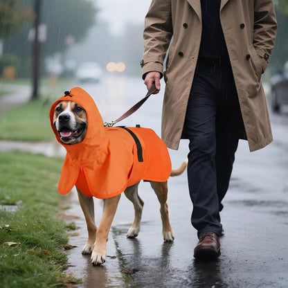 Dog Raincoat, Waterproof Rain Jacket with Hood, Green, S