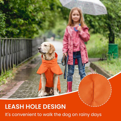 Dog Raincoat, Waterproof Rain Jacket with Hood, Green, S