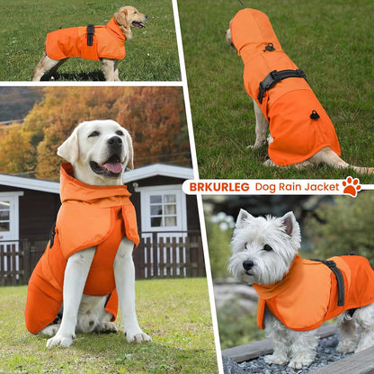 Dog Raincoat, Waterproof Rain Jacket with Hood, Green, S
