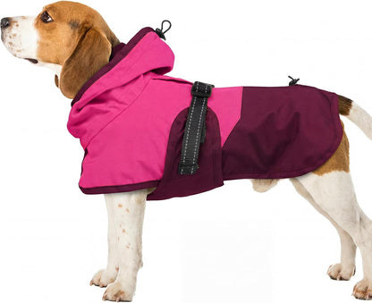 Dog Raincoat, Waterproof Rain Jacket with Hood, Green, S
