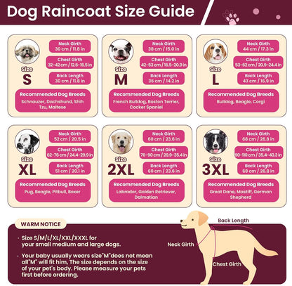 Dog Raincoat, Waterproof Rain Jacket with Hood, Green, S