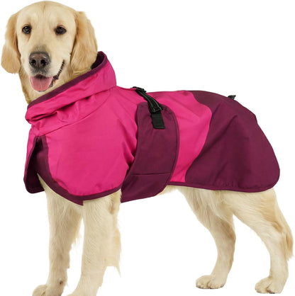 Dog Raincoat, Waterproof Rain Jacket with Hood, Green, S